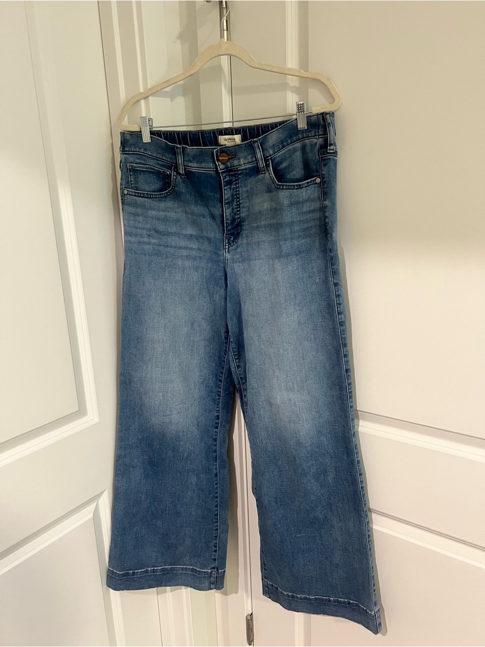 UpWest Mid Wash Ankle Crop Wide-Leg Jeans